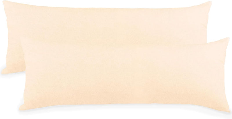CelinaTex BeBasic Kissenbezug Doppelpack XXL 40 x 200 cm Natur Mikrofaser Seitenschläferkissen Bezug