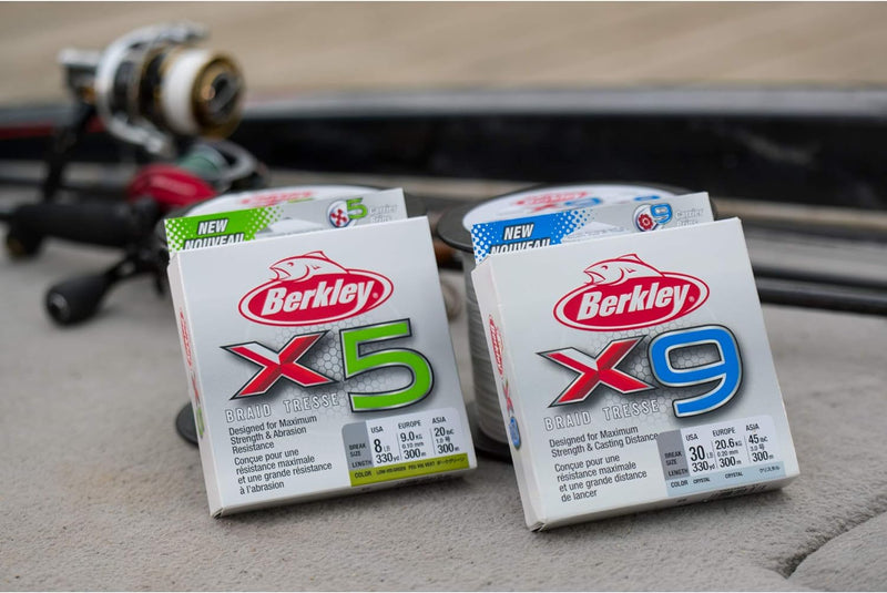 Berkley X9 geflochtene Angelschnur – 9-fache geflochtene Schnur zum Salzwasser- und Süsswasserangeln