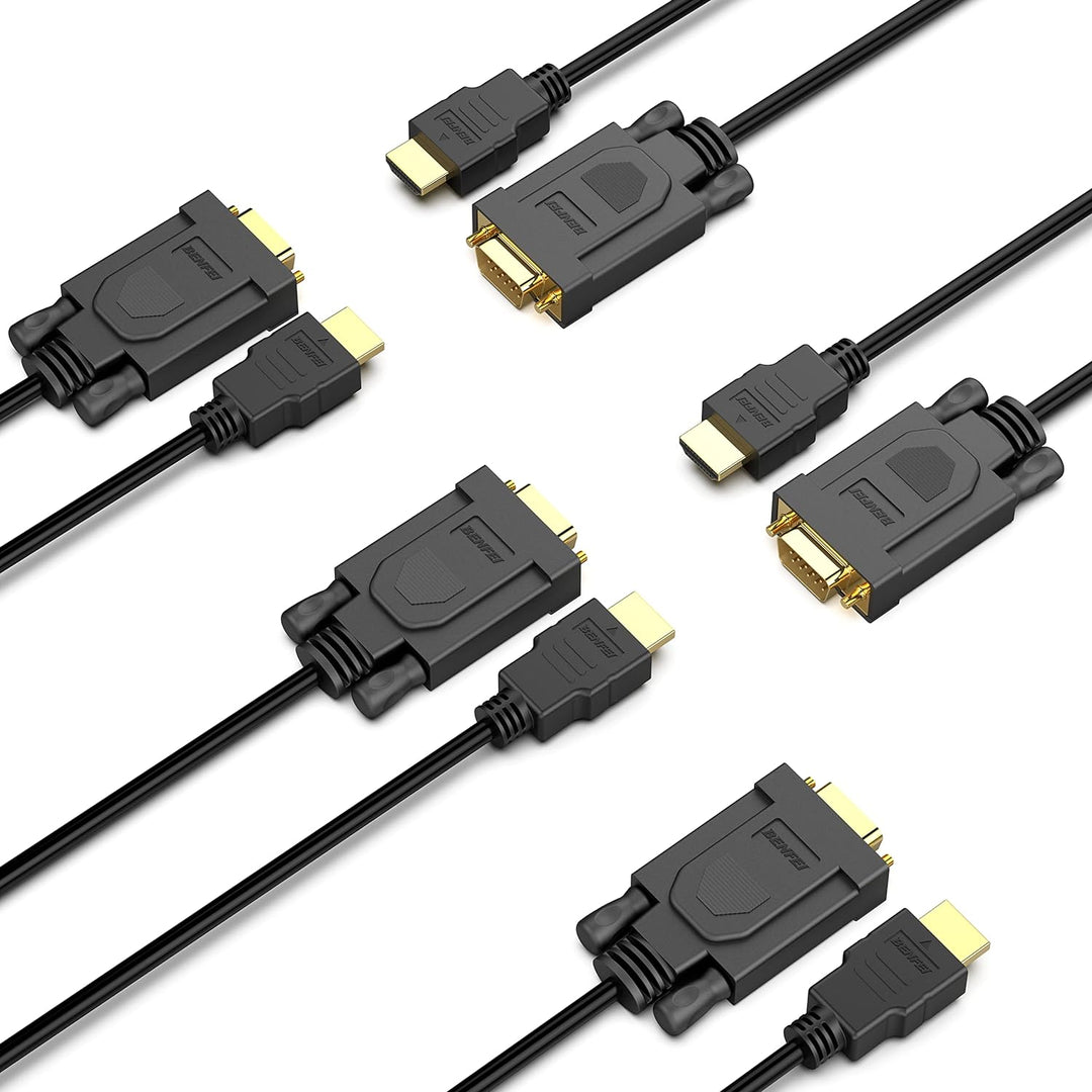 BENFEI HDMI zu VGA Konverter-Kabel 1,8M 5 Stück, Unidirektional HDMI zu VGA D-SUB 15 Pin M/M Unterst