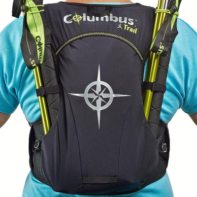 COLUMBUS Trail Vest 5L - Trinkweste in Schwarz für Trinkreservoirs oder andere Ausrüstung. Reflektie