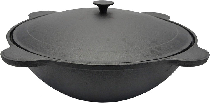 rukauf Kazan aus Gusseisen mit Deckel 19 Liter Wok Kasan Asien Schmortopf Camping 19L, 19 L