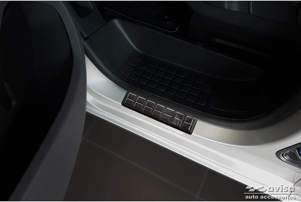 Avisa Black INOX Door sill Protectors Compatible with Citroën Spacetourer & Jumpy/Peugeot Expert & T