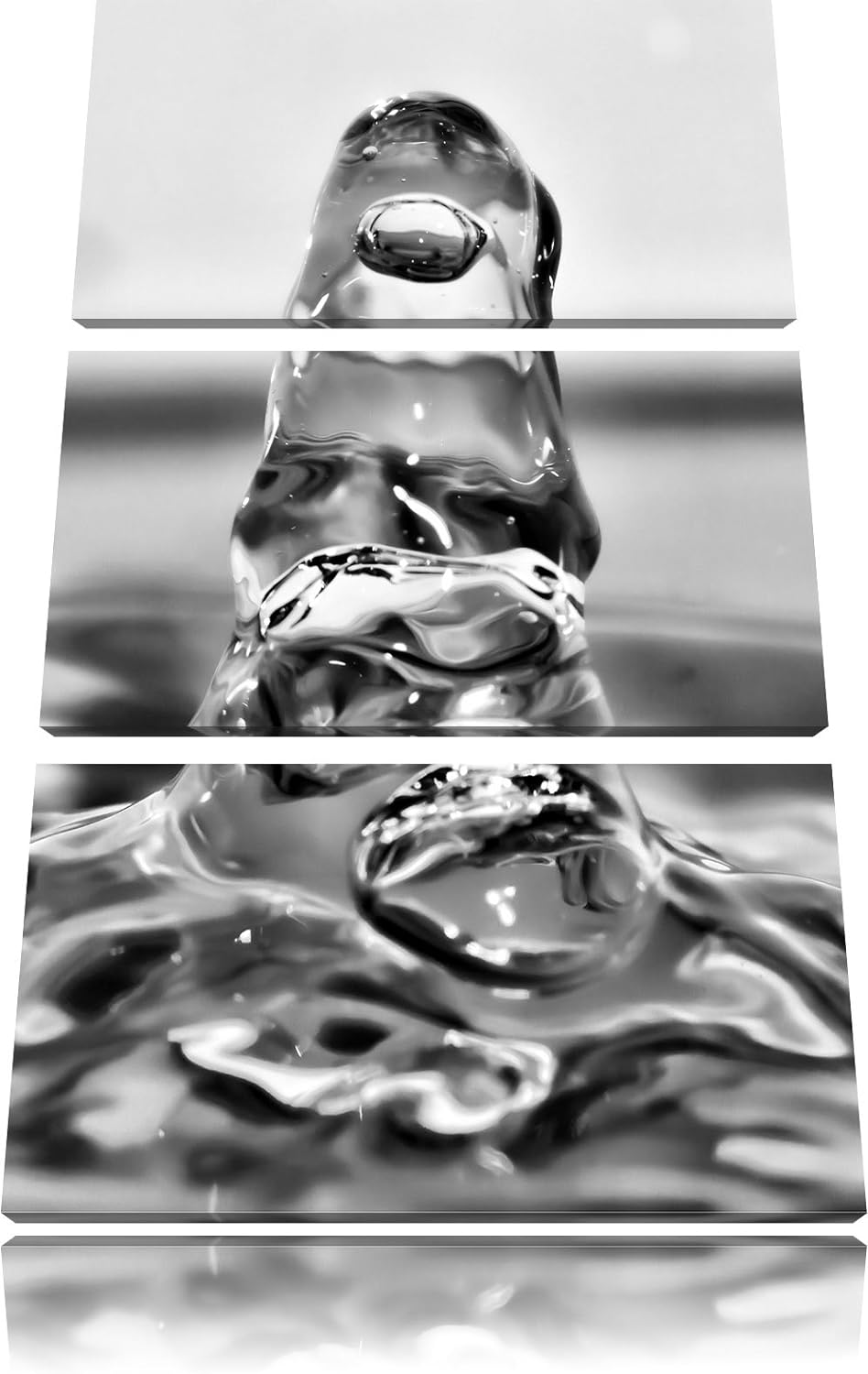Pixxprint Tropfen fällt ins Wasser als Leinwandbild/Grösse: 3 Teilig (120x80) cm/Wandbild/Kunstdruck