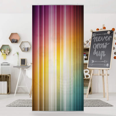 Bilderwelten Raumteiler Rainbow Light 250x120cm inkl. transparenter Halterung, inkl. transparenter H