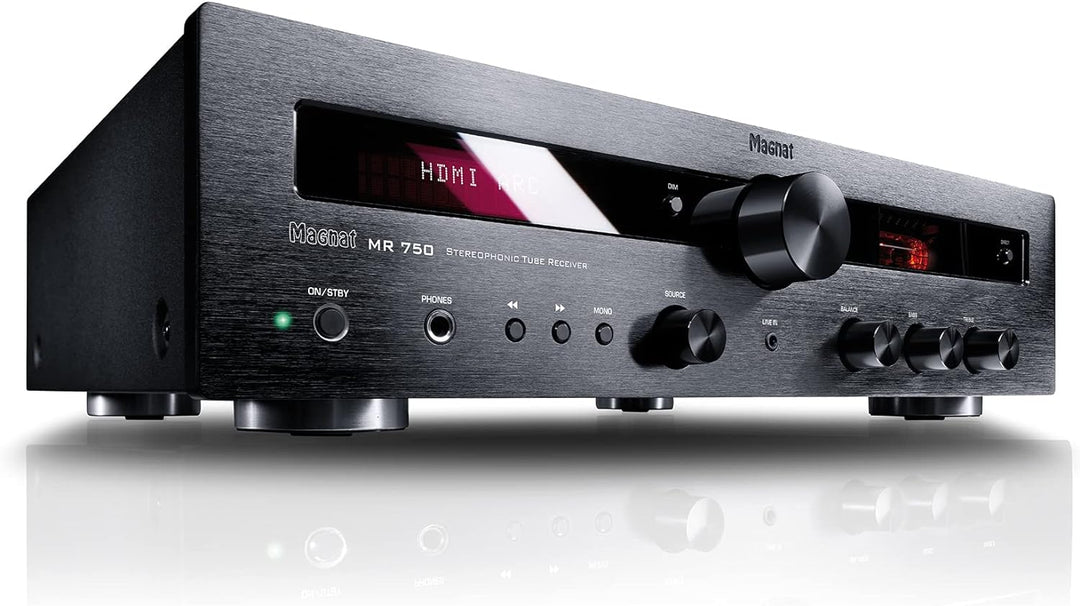 Magnat MR 750, Stereo Hybrid-Receiver mit Transistor- und Röhrentechnik (schwarz)