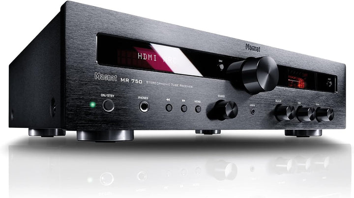 Magnat MR 750, Stereo Hybrid-Receiver mit Transistor- und Röhrentechnik (schwarz)