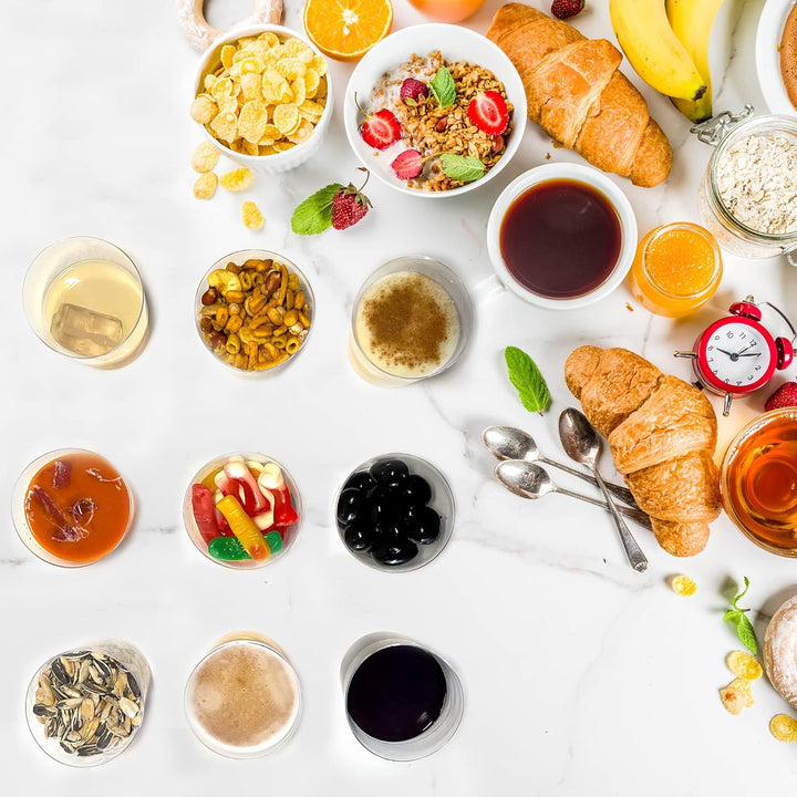 100 Einwegbecher aus Kunststoff, für Wein und Dessert, 220 ml, transparent, hart, Züritus, Snacks, i