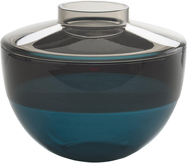 Kartell Shibuya Vase, Plastik, grau/Rauch/blau, 27 x 22 cm Fumè/ Fumè Scuro/ Petrolio, Fumè/ Fumè Sc