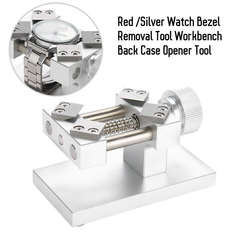 Watch Bezel Opener, Rot/Silber Watch Bezel Removal Tool Workbench Zurück Gehäuseöffner-Tool, Uhrmach