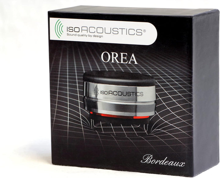 IsoAcoustics Orea-Serie mit Isolatoren für HiFi-Komponenten OREA Bordeaux – 14,5 kg max./Stück Borde