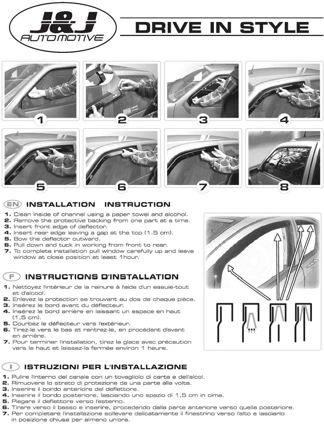 J&J AUTOMOTIVE | Windabweiser Passend Für XC60 1, 2008-2016, Heko Regenabweiser, Schwarz, Getönt, Se