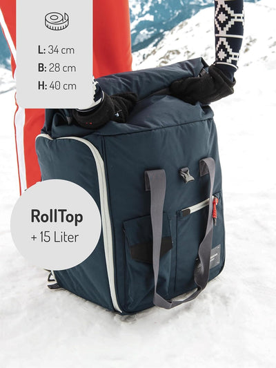 NORDKAMM Skischuhtasche mit Helmfach und Rucksackfunktion, Damen, Herren, blau