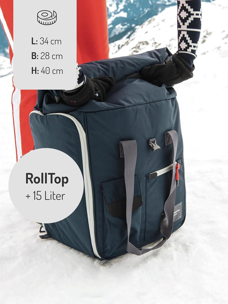 NORDKAMM Skischuhtasche mit Helmfach und Rucksackfunktion, Damen, Herren, blau