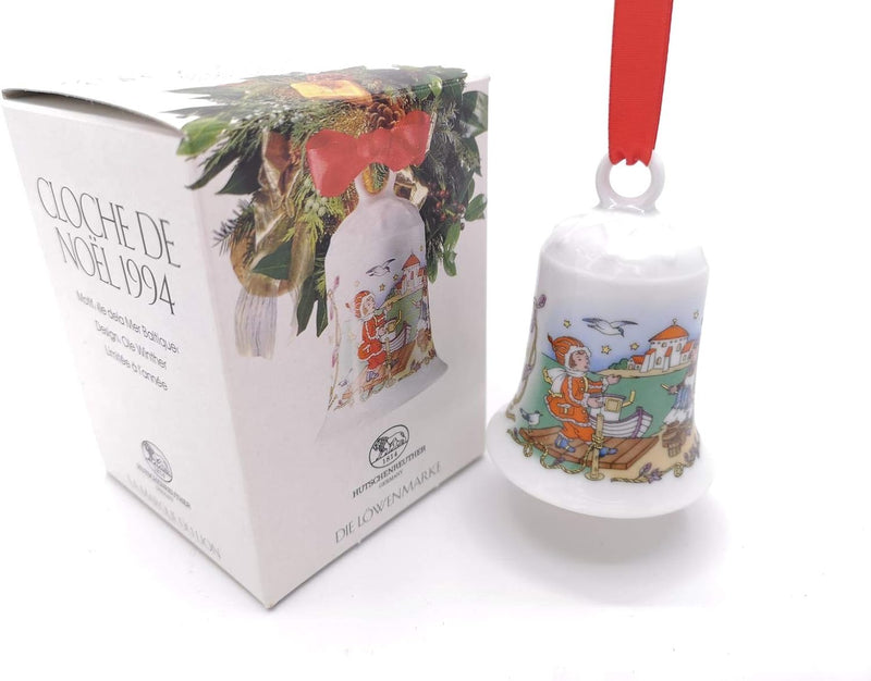 Hutschenreuther Weihnachtsglocke 1994 Ostseeinsel, mit Originalverpackung, Porzellanglocke Weihnacht