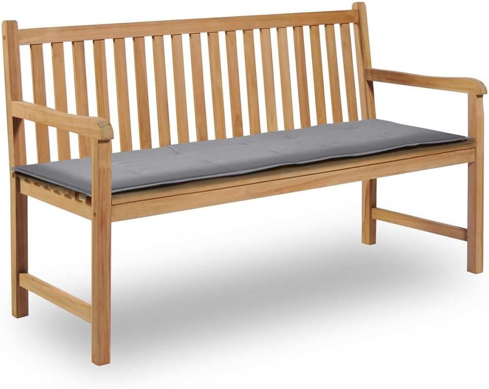 Tidyard Bankauflage Sitzpolster Bank Gartenbank Polster Kissen Auflage für Garten Bank, Grau, 150×50