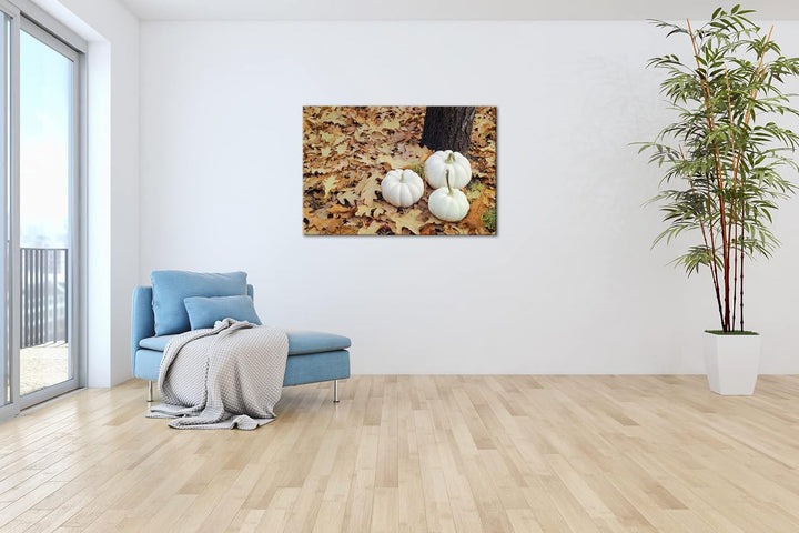 deyoli frische Kürbise Format: 120x80 als Leinwandbild, Motiv fertig gerahmt auf Echtholzrahmen, Hoc