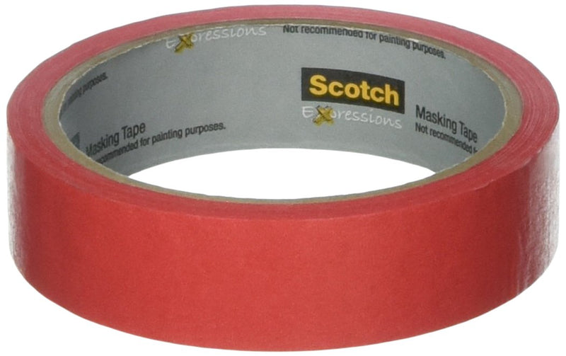 Scotch Expressions Masking Tape, 0,94-Inch x 20-Yards, Primary Red (MMM3437PRD) by Scotch