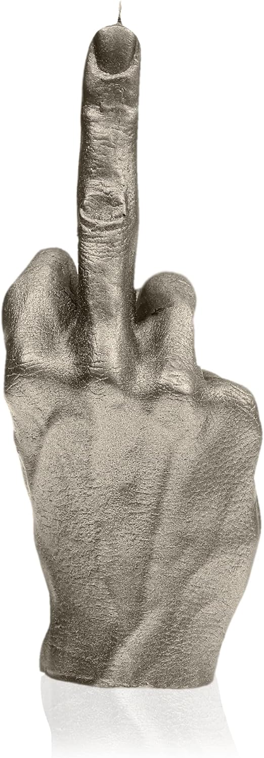 Candellana Kerze in Form eines Mittelfingers | FCK | Höhe: 20 cm | Messing | Brennzeit 30h | Kerzeng