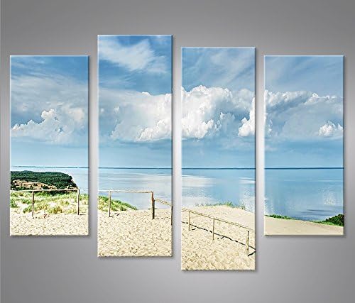 islandburner Bild Bilder auf Leinwand Strand V4 Nordsee Strand Dünen Meer Sand 4er XXL Poster Leinwa