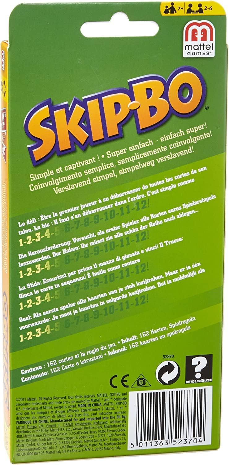 Collectix Kartenspiel Set: Kartenspiel Set: Skip-BO Kartenspiel + Skip-BO Tragetasche, Gesellschafts