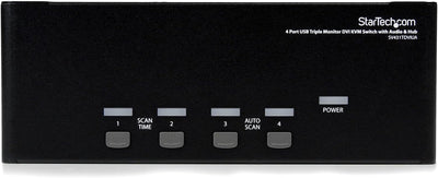 StarTech.com 4 Port Dreifach Monitor DVI USB KVM Switch mit Audio und USB 2.0 Hub - Tripel Monitor K