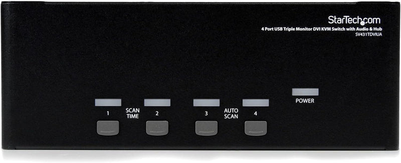 StarTech.com 4 Port Dreifach Monitor DVI USB KVM Switch mit Audio und USB 2.0 Hub - Tripel Monitor K