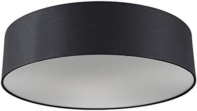 Qazqa - Modern Deckenleuchte I Deckenlampe I Lampe I Leuchte schwarz 40 cm inkl. LED - Drum mit Schi