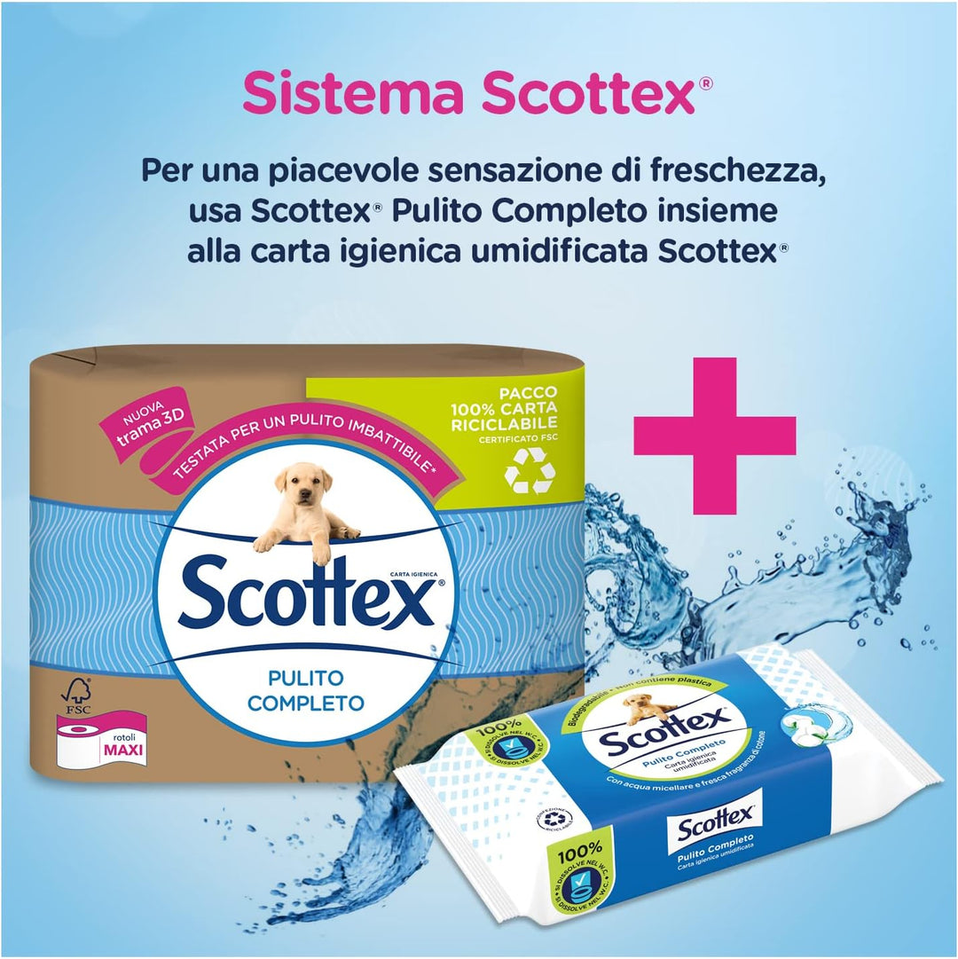 Scottex Komplettes Toilettenpapier, 36 Rollen Maxi, umweltfreundliche Verpackung aus Papier