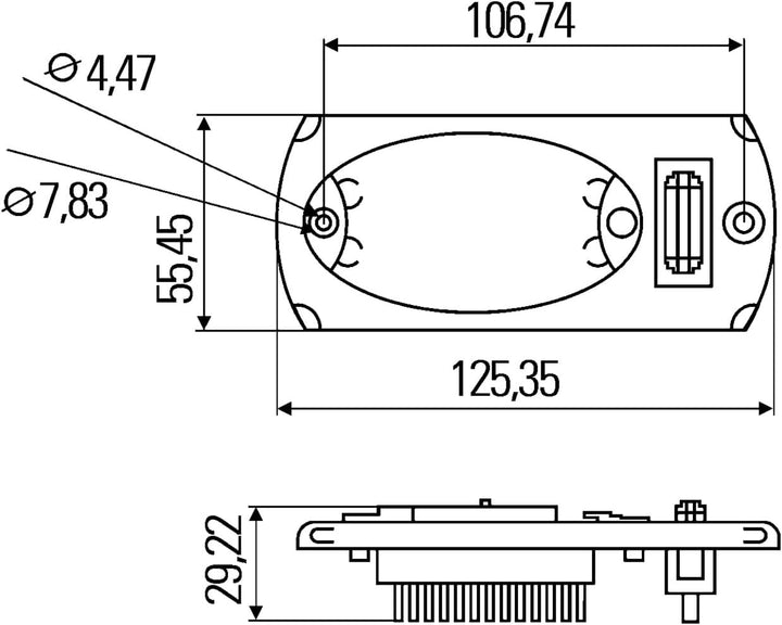 HELLA - Innenraumleuchte - Mini OvalLED VESTA5 - LED - 12V - 1.2W - LED - Einbau - Lichtscheibenfarb