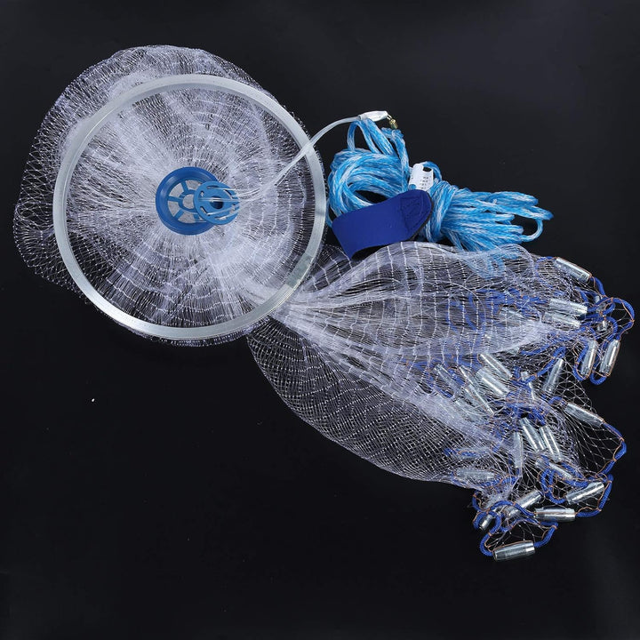 Wurfnetz Zum Fischen, Tragbares Fischernetz, Nylon Mesh Fischnetz zum Fangen von Angelnetz Angelzube