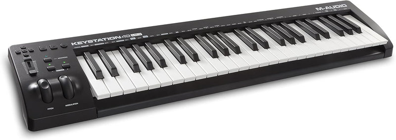 M-Audio Keystation 49 MKIII - Kompakter 49-Tasten MIDI Keyboard Controller mit zuweisbaren Reglern,