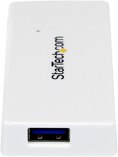 StarTech.com 4 Port USB 3.0 SuperSpeed Hub - Weiss - Portabler externer Mini USB Hub mit eingebautem