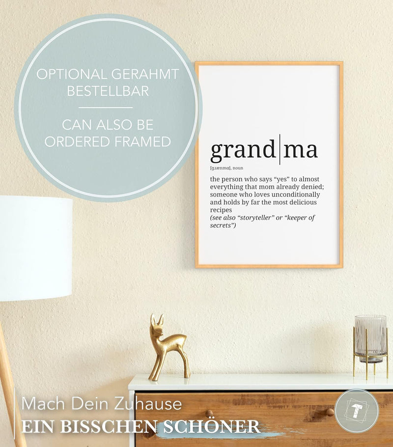 Papierschmiede® Definition Grandma, A1 Poster für Wohnzimmer, Schlafzimmer, Küche, Esszimmer, Wandbi