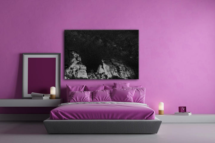 deyoli Sternenhimmel im Grand Canyon Format: 60x40 Effekt: Schwarz/Weiss als Leinwand, Motiv fertig
