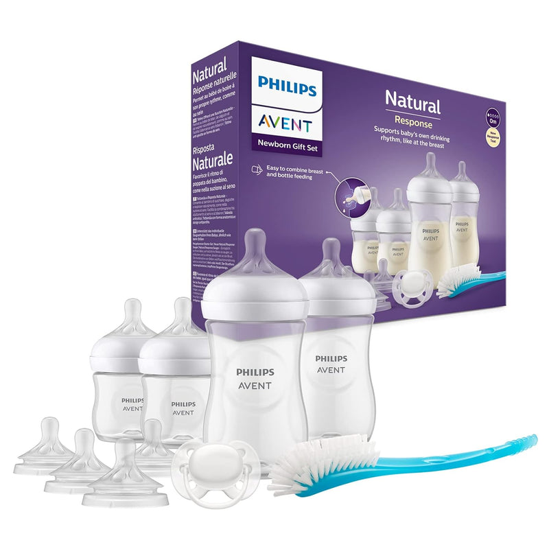 Philips Avent Babyflaschen Natural Response, Geschenkset für Neugeborene – Babys von 0–12 Monaten un