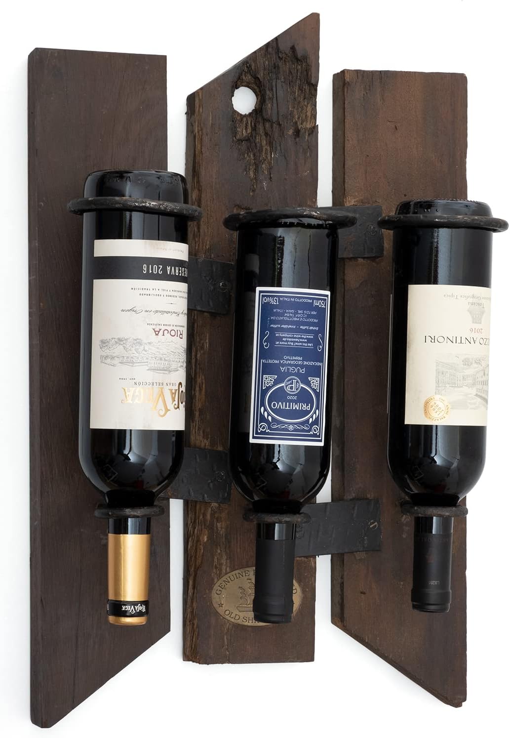 Moritz Weinregal Weinhalter Wandregal 55 x 34 x 16 cm aus altem Schiffs Holz Aufbewahrungsregal Wein