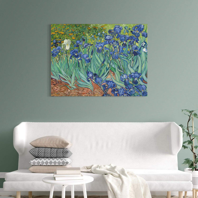 PICANOVA – Vincent Van Gogh Irises 80x60 cm – Bild auf Leinwand – Leinwandbild – Premium Leinwanddru