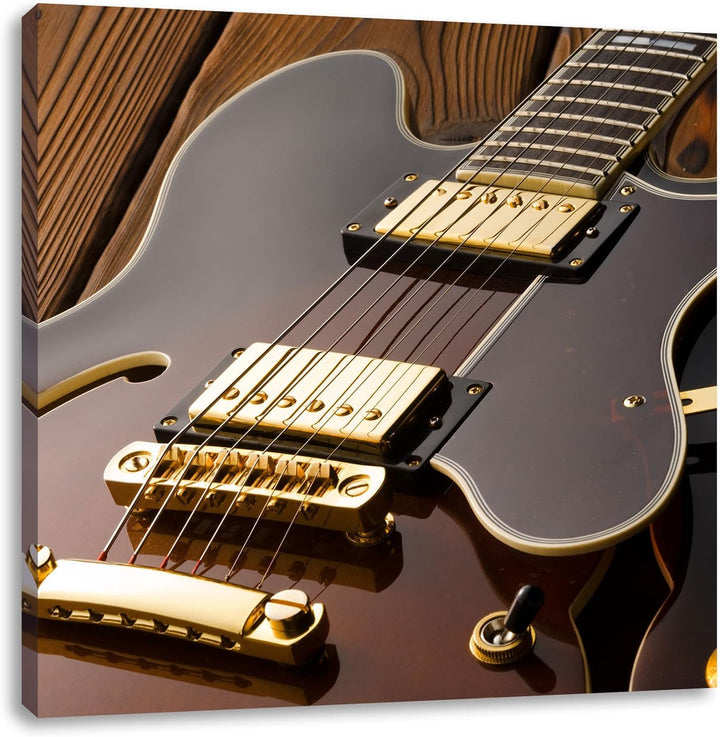 Pixxprint E-Gitarre, Format: 70x70 auf Leinwand, XXL riesige Bilder fertig gerahmt mit Keilrahmen, K