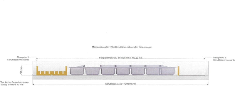 Generic Lana Solution Besteckeinsatz für 120 er Schublade, 462 mm x 900 mm, anthrazit