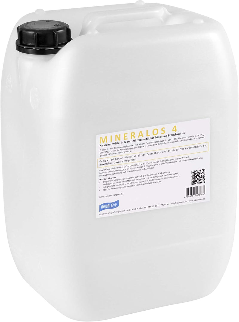 MINERALOS 4 Dosierlösung 20 Liter (Alternative zu BWT Mineralstoff Cillit Quantophos F4 / Impulsan H