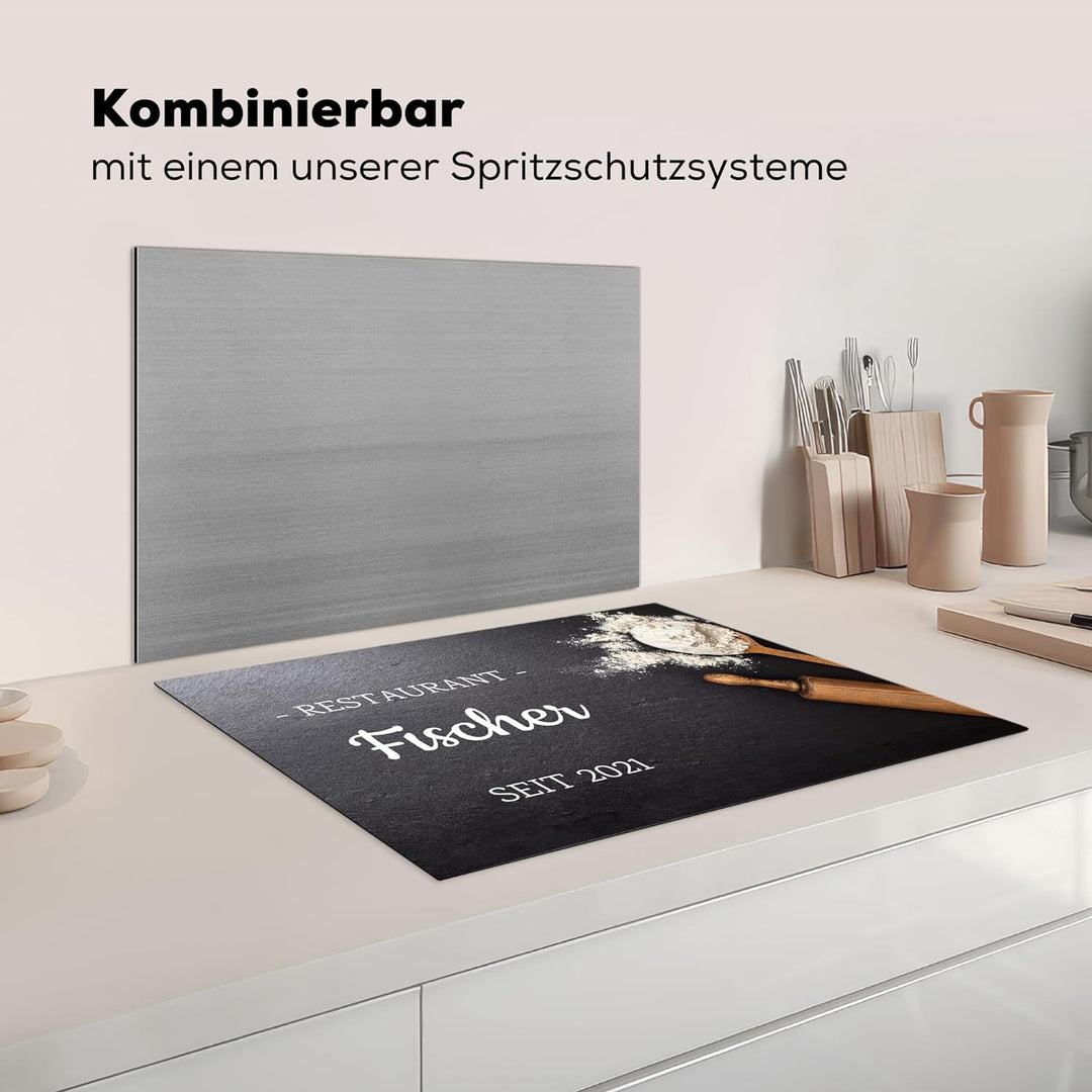 KitchenYeah© Herdabdeckplatte Personalisiert Einteilig Küche Abdeckplatte für Ceranfeld Abdeckung In