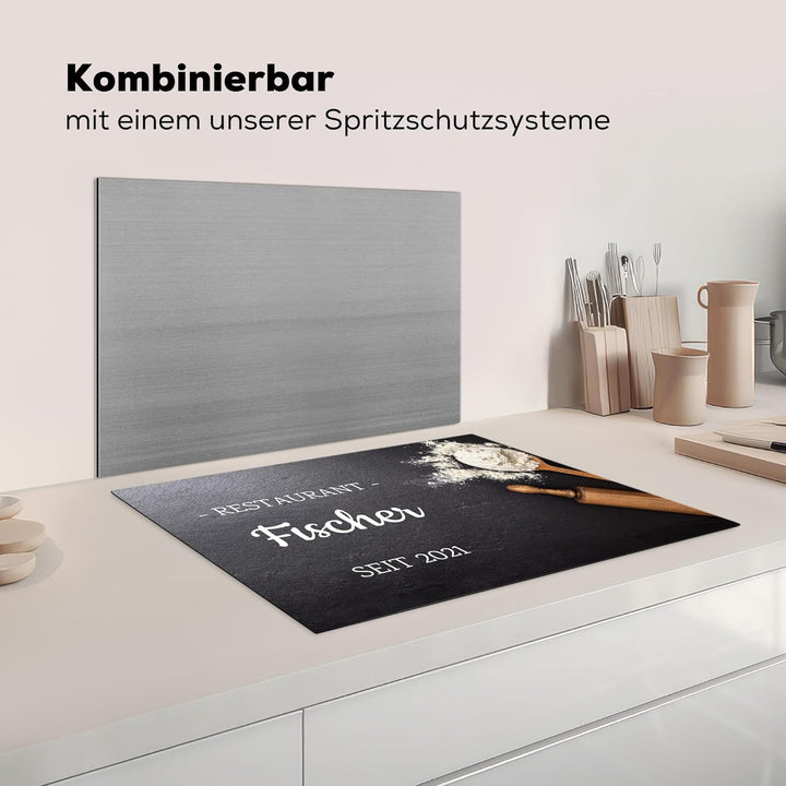 KitchenYeah© Herdabdeckplatte Personalisiert Einteilig Küche Abdeckplatte für Ceranfeld Abdeckung In