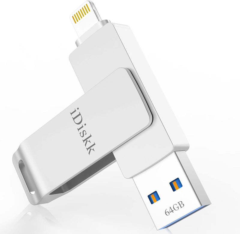 iDiskk MFi-zertifizierter 64GB Lightning-USB-Foto-Stick Speicher weiterung Sicherung Flash-Laufwerk