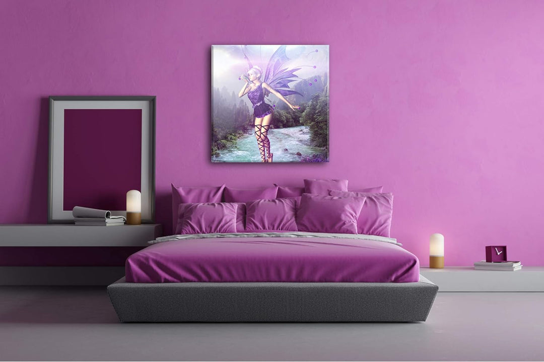 deyoli mystische Elfe Format: 70x70 als Leinwand, Motiv fertig gerahmt auf Echtholzrahmen, Hochwerti