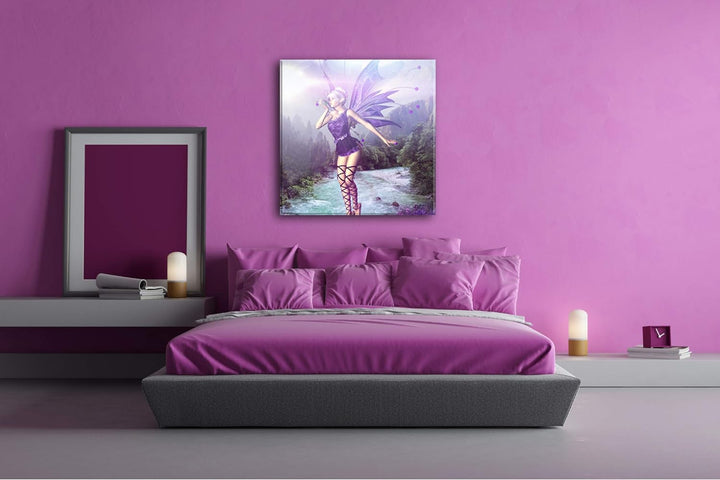 deyoli mystische Elfe Format: 70x70 als Leinwand, Motiv fertig gerahmt auf Echtholzrahmen, Hochwerti