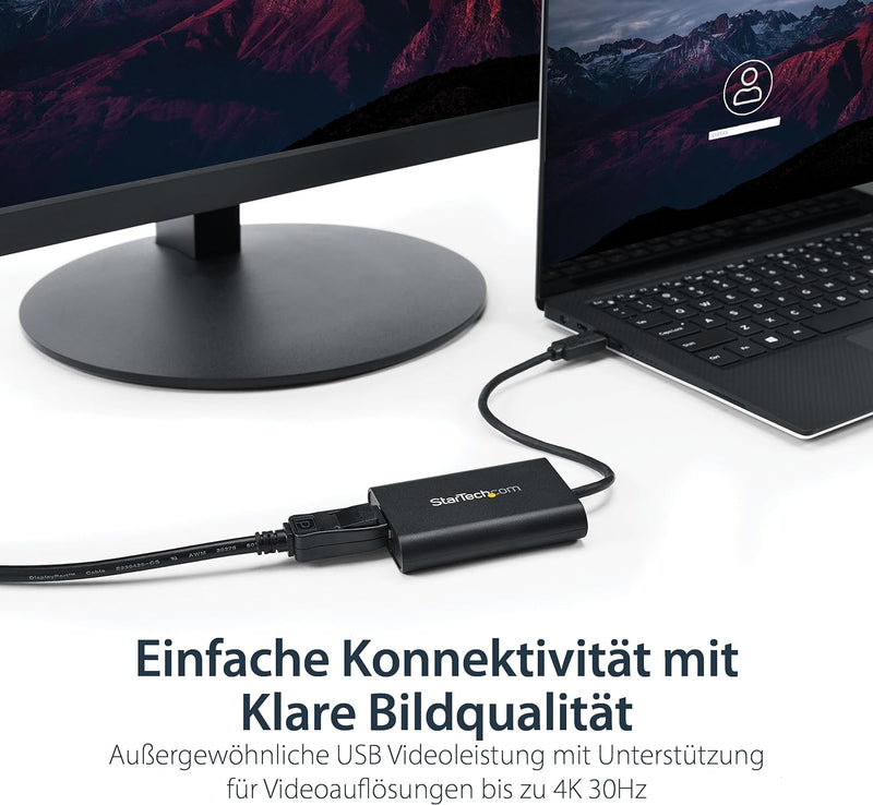 StarTech.com USB auf DisplayPort Adapter - USB zu DP 4K Video Adapter - Dual Monitor Adapter - USB 3