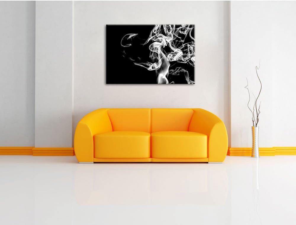 Pixxprint Monocrome, Dark Rauch in der Dunkelheit, Format: 100x70 auf Leinwand, 100x70
