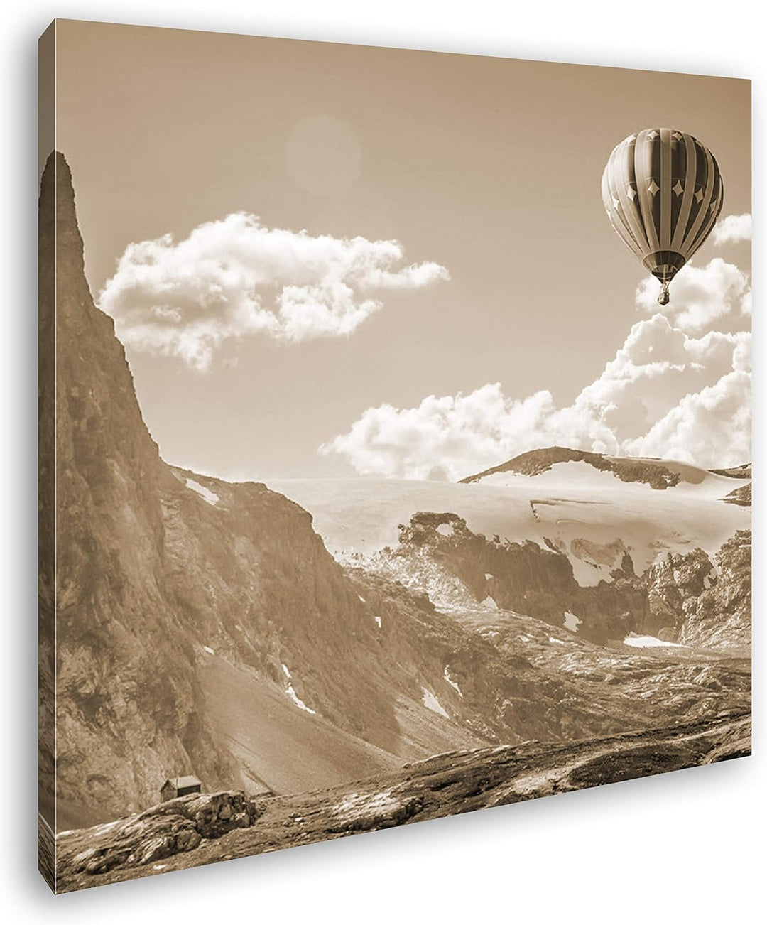 deyoli Heissluftballons im malerischen Gebirge Format: 60x60 Effekt: Sepia als Leinwandbild, Motiv f