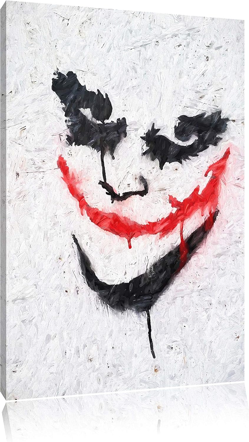 Joker Pinsel Effekt, Format: 100x70 auf Leinwand, XXL riesige Bilder fertig gerahmt mit Keilrahmen,