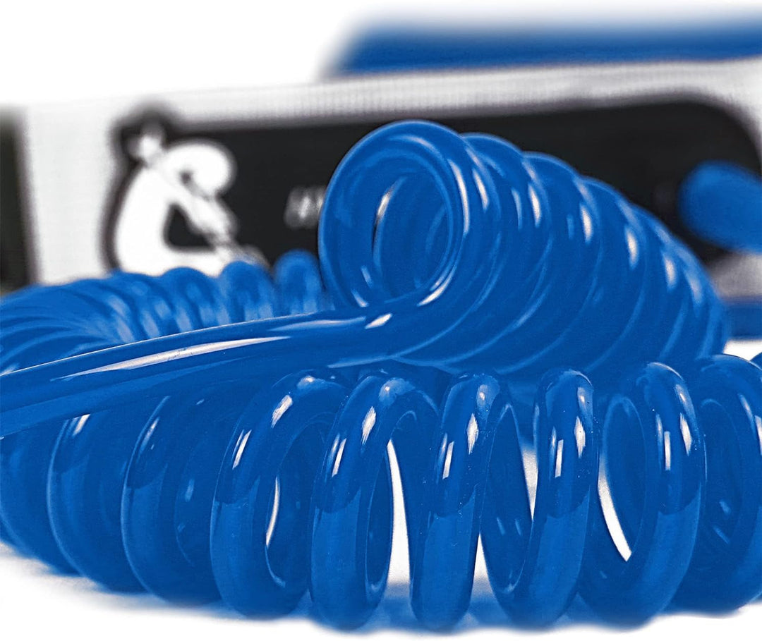 Cressi Unisex Adult Sup Coiled Leash 10' 300 cm Spiral Ankle Lead for SUPs, Grau/Blau, 25 cm